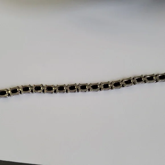 Sterling Silver 925 Deep Garnet Tennis Bracelet - Picture 9 of 10